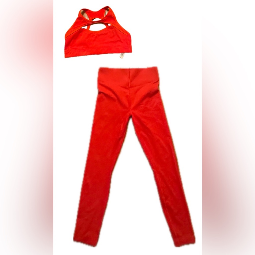 Savage X Fenty Red Sports Bra and Leggings Set